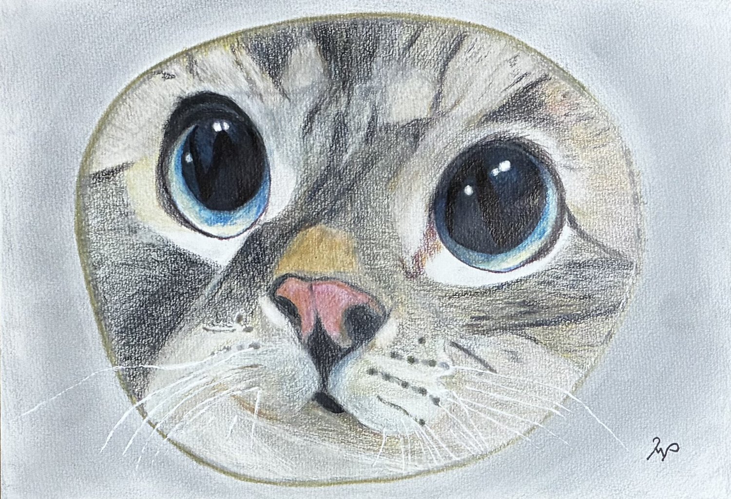 猫の絵「のぞき猫」