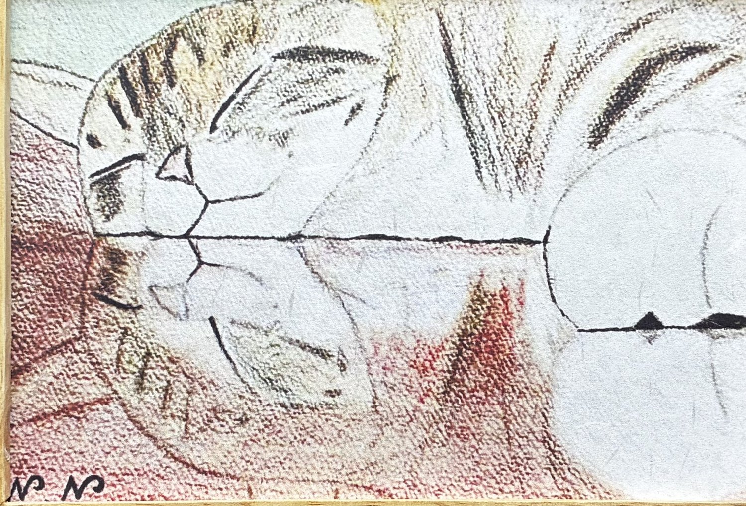 猫の絵「居眠り猫ちゃん」