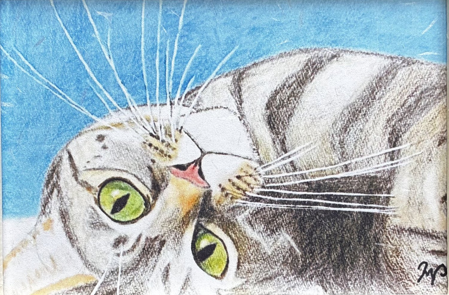猫の絵「ごろりんこ」