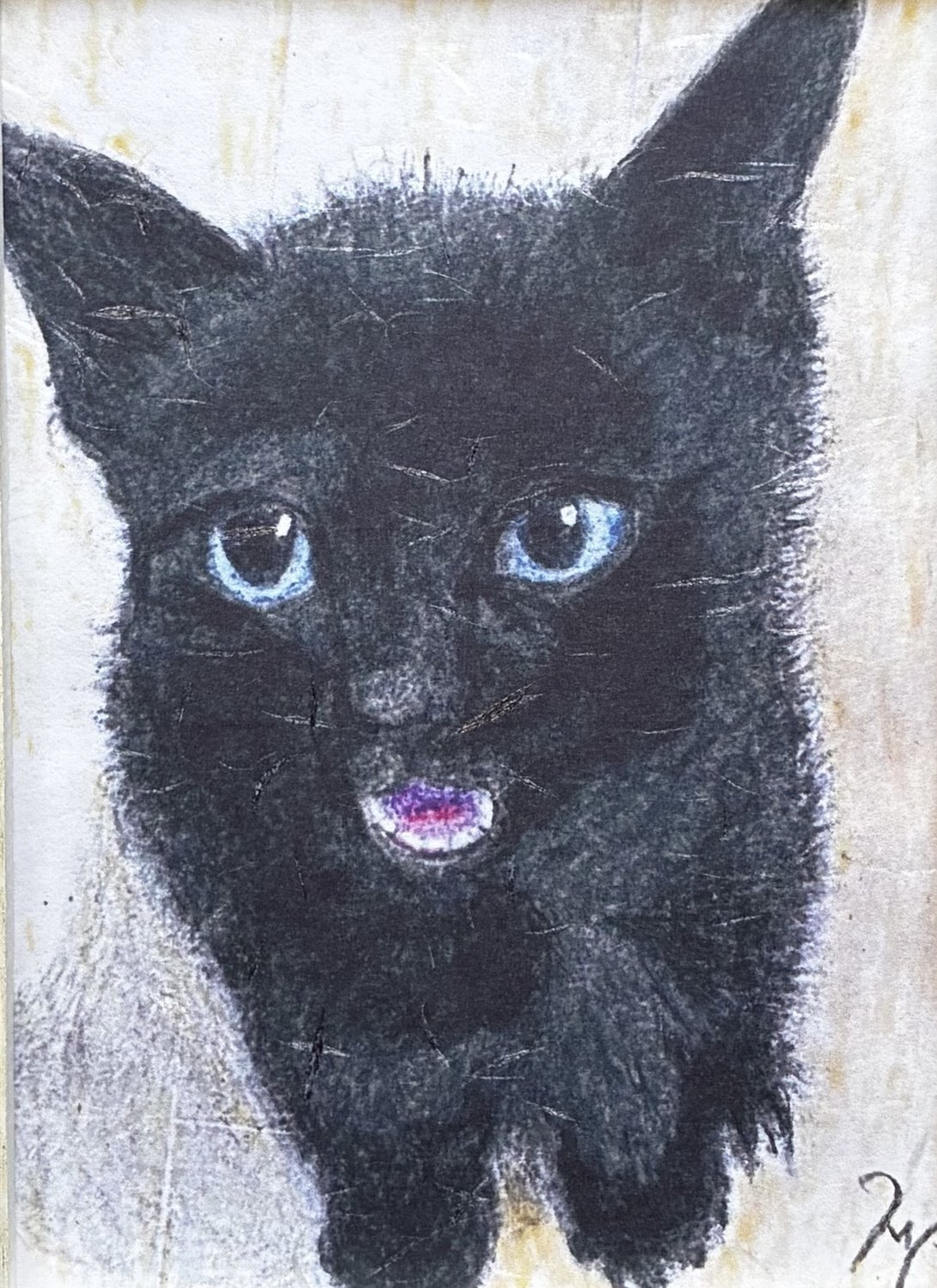 猫の絵「にゃ〜〜」