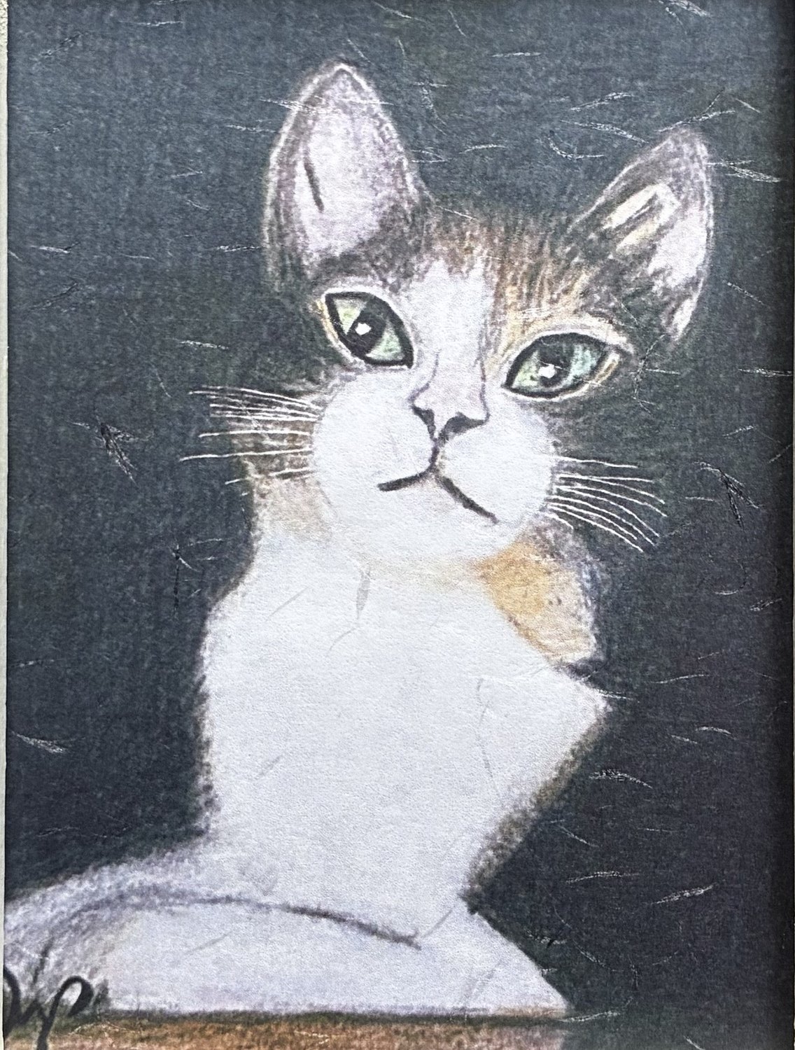 猫の絵「ここにいるよ」