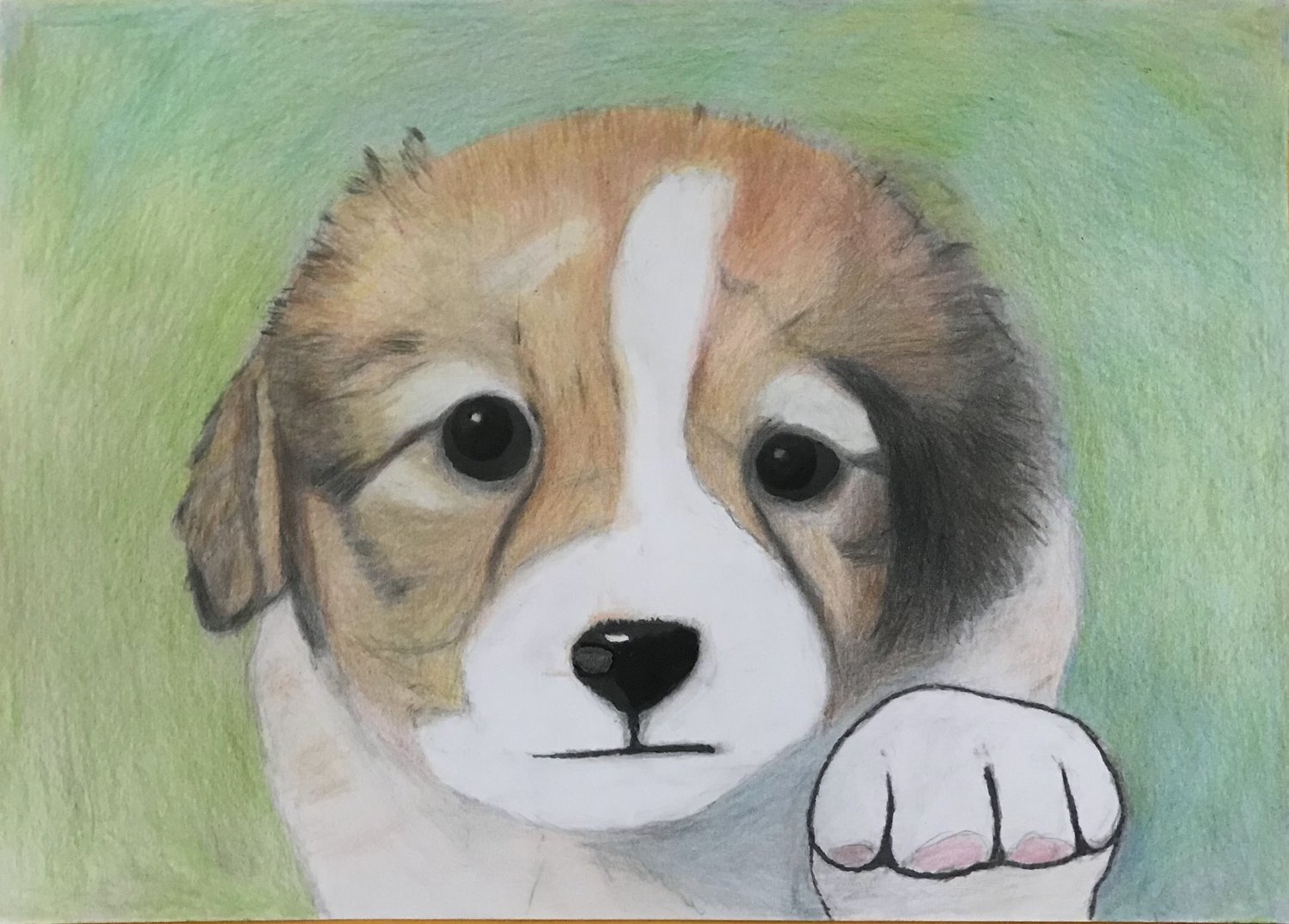 犬の絵「Yeah〜（イエーイ〜）」