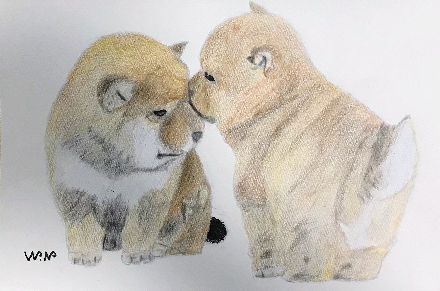 犬の絵「ご挨拶」