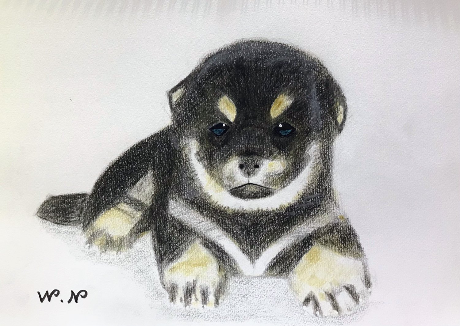 犬の絵「散歩まだ？」
