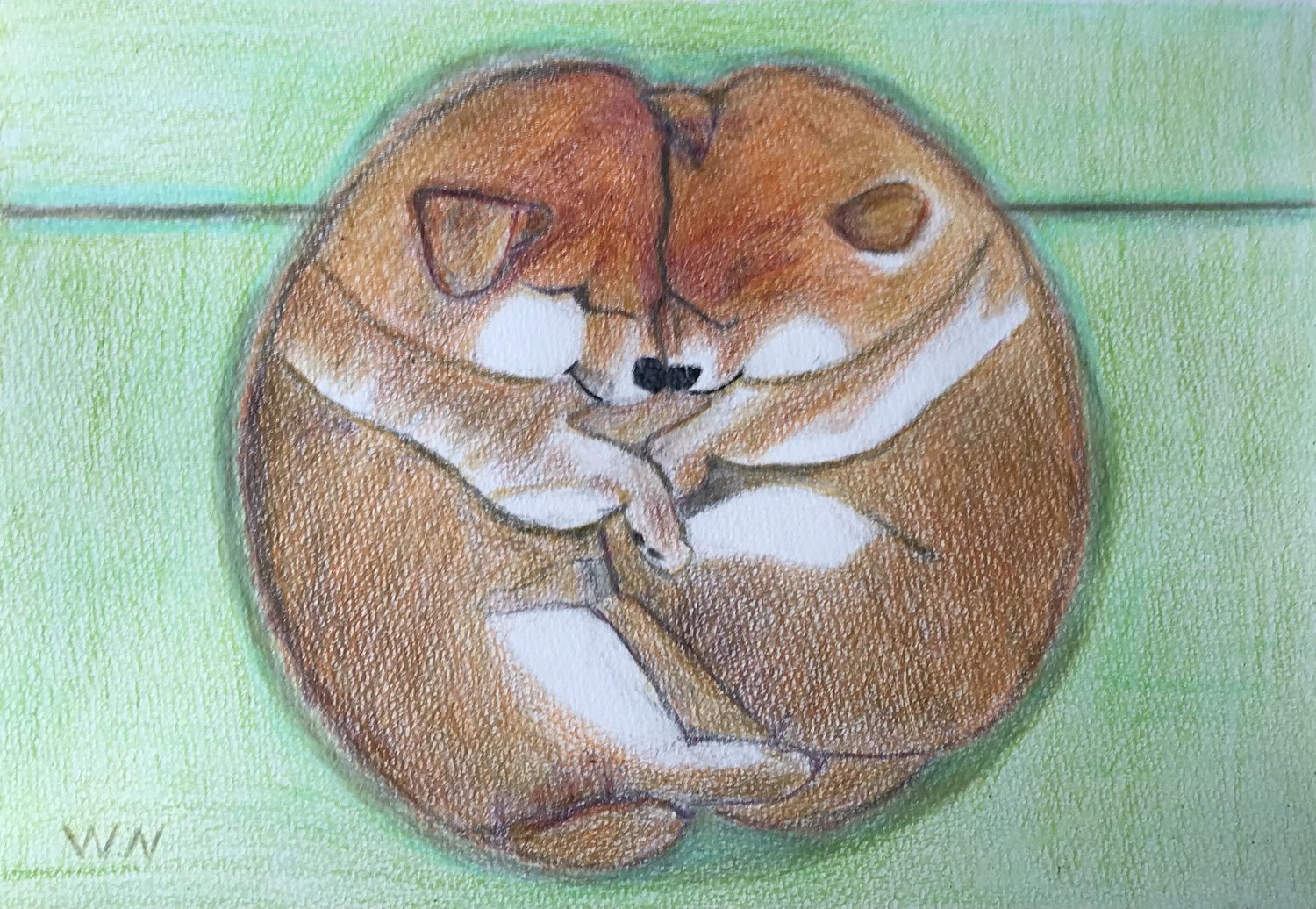 犬の絵「あったか〜い」